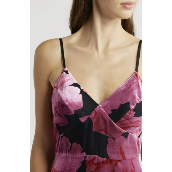 Hutch Floral Velvet Ruffle High Low Romantic Maxi Dress NWT Size 4 - Picture 4 of 11